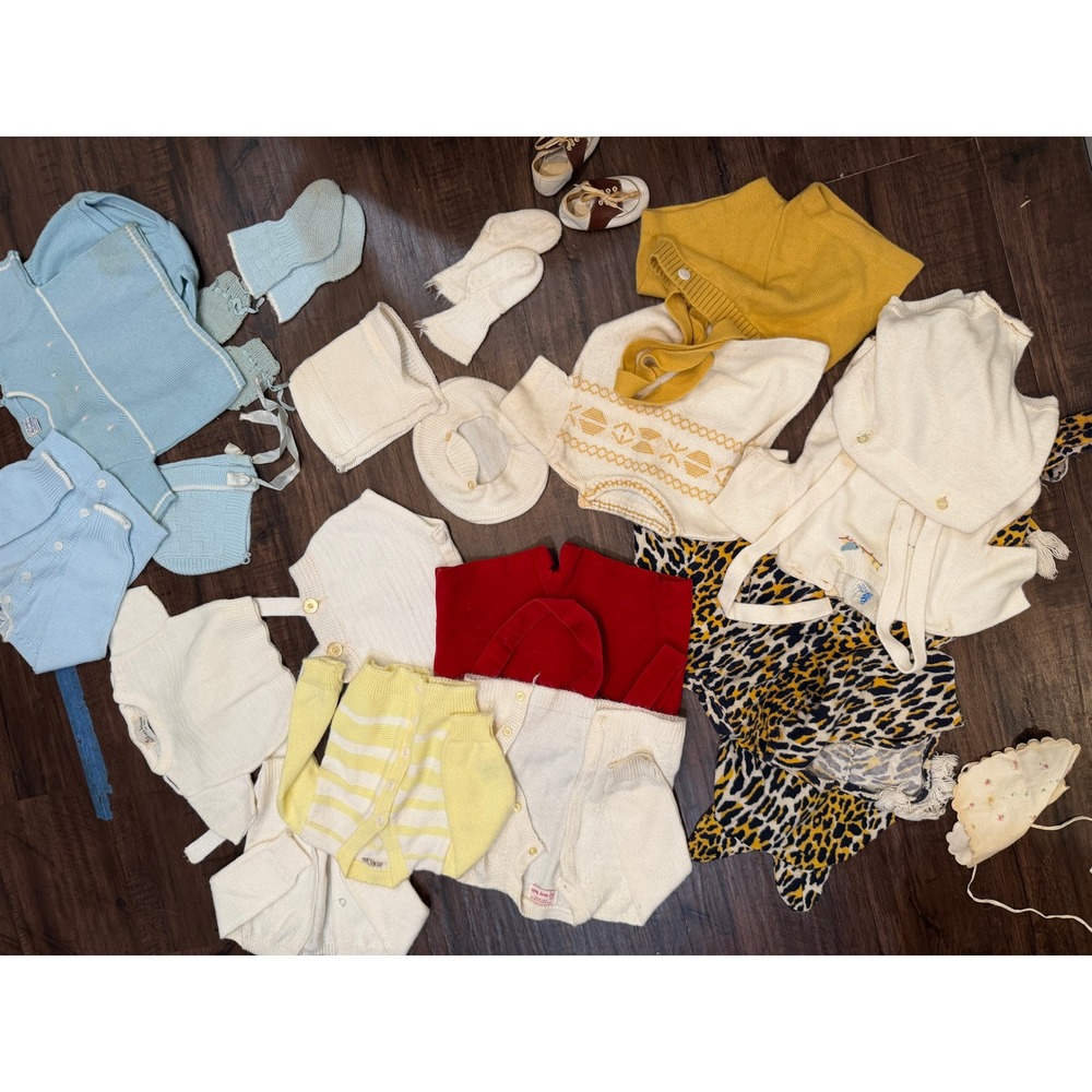 Vintage Baby Toddler‎ Knit Clothing Lot 1950s 1960s Rompers Cardigans